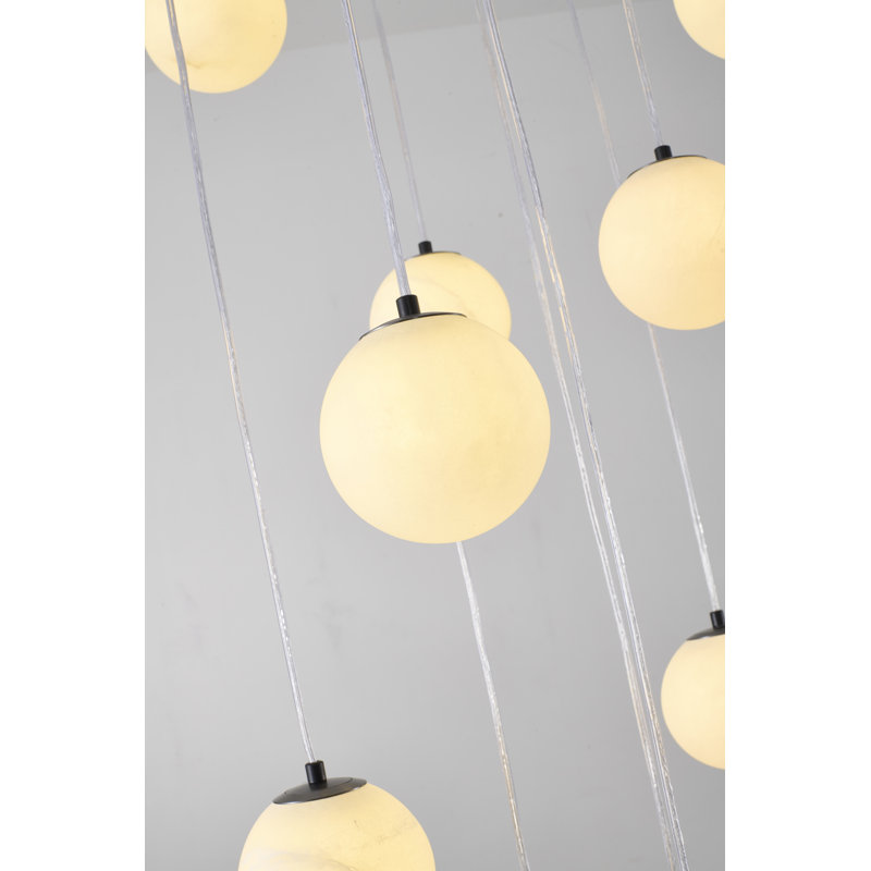 Transitional 12-Light Globe Chandelier , Matte Black