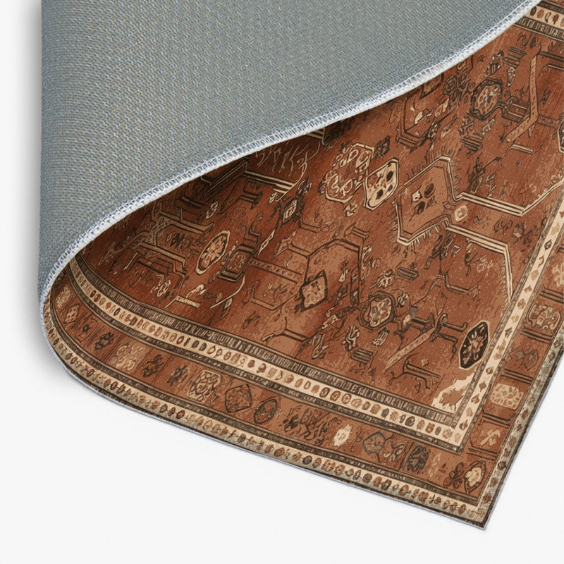 Tapis turc intérieur et extérieur brun, Rectangulaire 2 pi x 3 pi