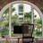 36"H Oversized Geometric Stained Glass Window Panel-419613936