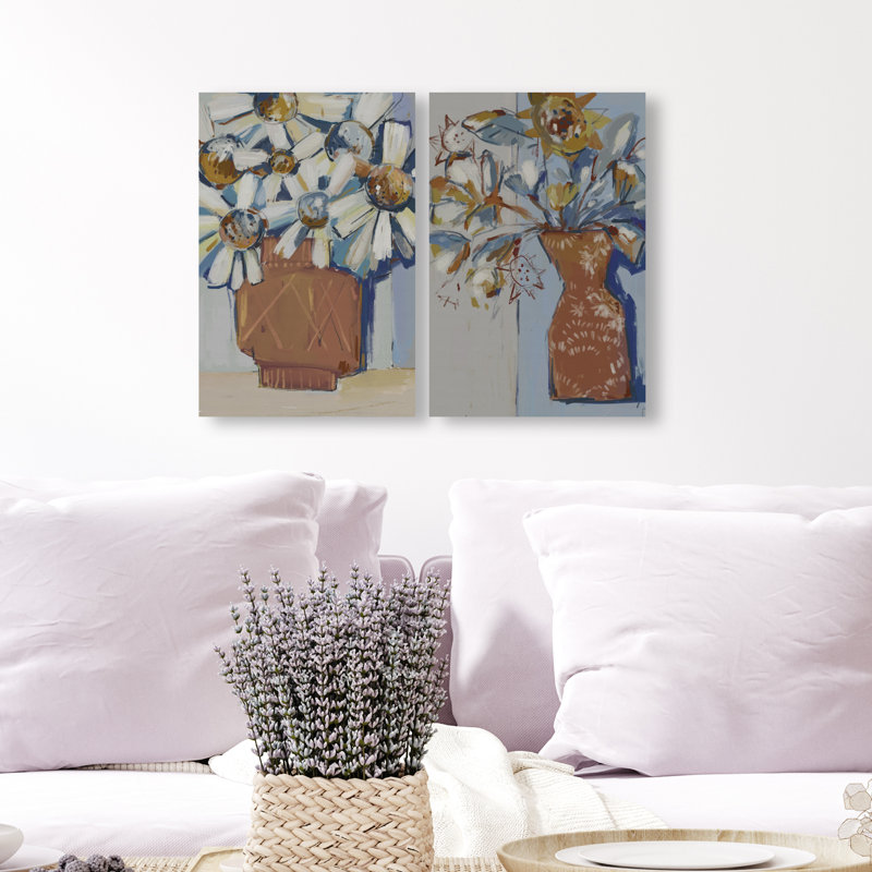 Abstract Flowers Set Set by Oliver Gal, 15" H x 10" W, Gallery Wrapped