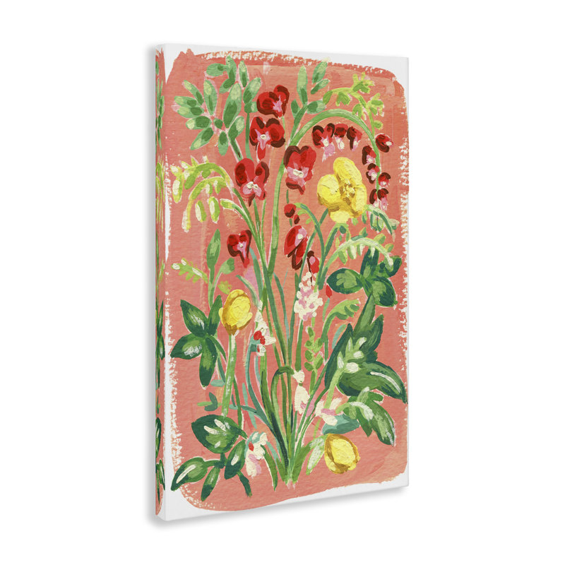 «Peachy Flower Arrangement Canvas», conception par Hannah Moren, H 30 po x l 20 po