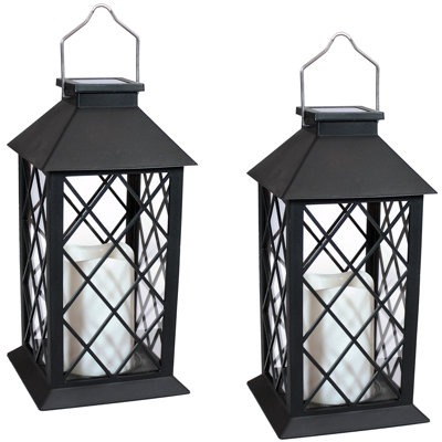 Gravitt 11" Solar Powered Integrated LED Outdoor Tabletop Lantern
