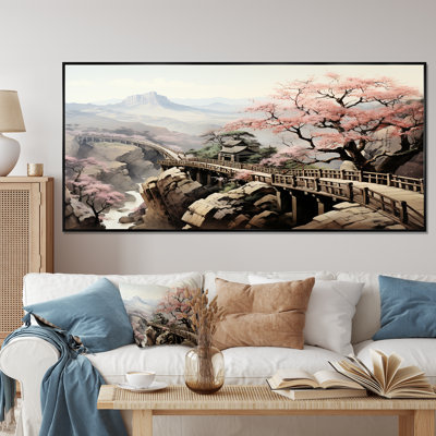 Rose, paysage floral japonais, paysage II