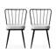 Ensemble de chaises 2 pièces Modern Modern Industrial, en tissu de velours noir et structure en métal, 16,9 po x 32,3 po x 16,5 po | Dossier 100% métal, hauteur du siège 50,0 cm, capacité de charge de 385 lb | Élégant pour la salle à manger, le bureau et les espaces de vie-943405800-943405804-975696557