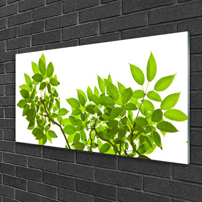 Floral Branches Leaves 1 Piece Wall Art on Glass