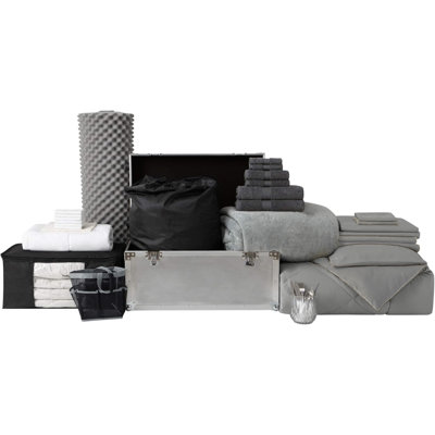 DormCo 42 Piece Complete College Dorm Reversible Bedding Package