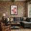 Plantes et fleurs Fleurs roses avec feuilles vertes sur toile-391596811