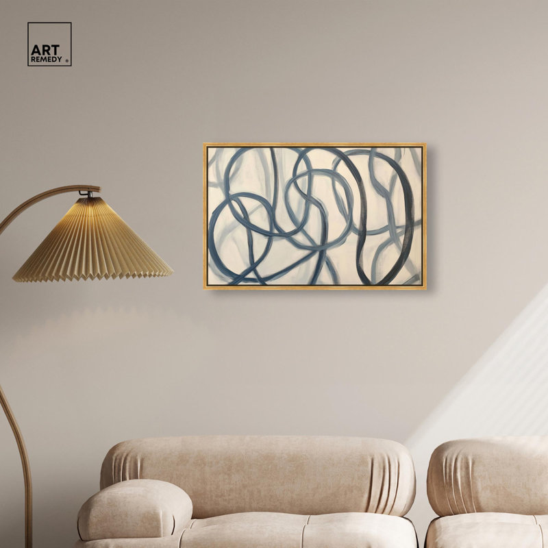 Toile éternelle «I Loop» par Art Remedy, Doré, H 21 po x l 31 po, Cadre flottant