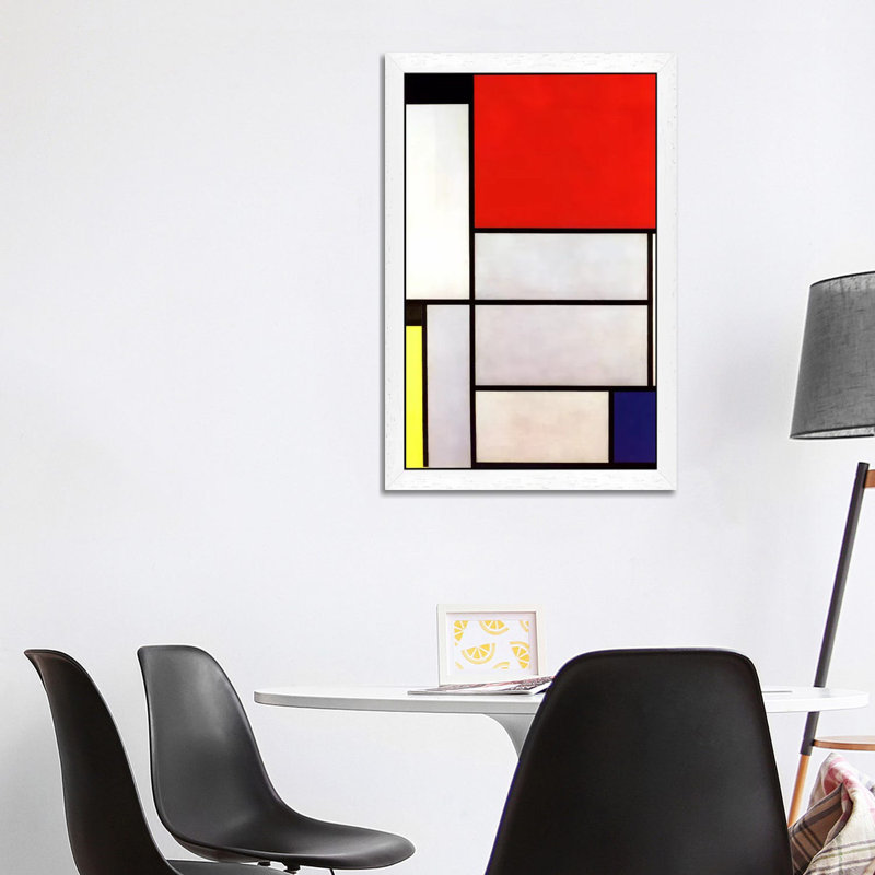 Tableau L, 1921 by Piet Mondrian - Print on Canvas, 66.04 cm H x 45.72 cm W, White Framed