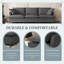 Module de canapé 94 * 35 "à 3 places pour canapé modulaire modulaire, siège large, canapé en chenille avec coussins décoratifs, mobilier d'intérieur rembourré pour salon, chambre à coucher, appartement