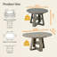 Table de salle à manger ronde extensible de 43,3 po à 59 po pour 4 à 8 personnes, table de salle à manger ovale moderne avec feuilles amovibles peu encombrante, base en bois avec tablette de rangement pour le salon de la cuisine (gris)-693006653