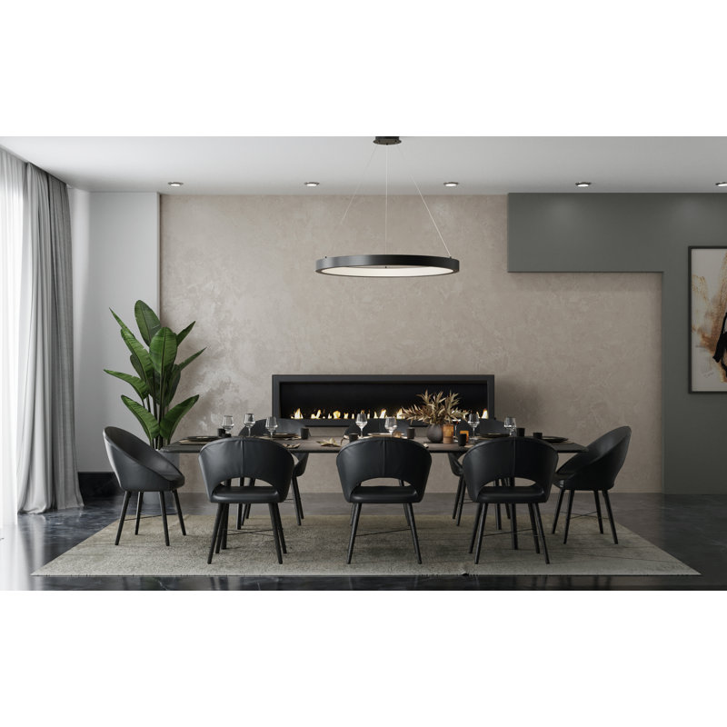 Anara 1 - Light LED Shaded Pendant, Matte Black, 2.40" H x 30" W x 30" D