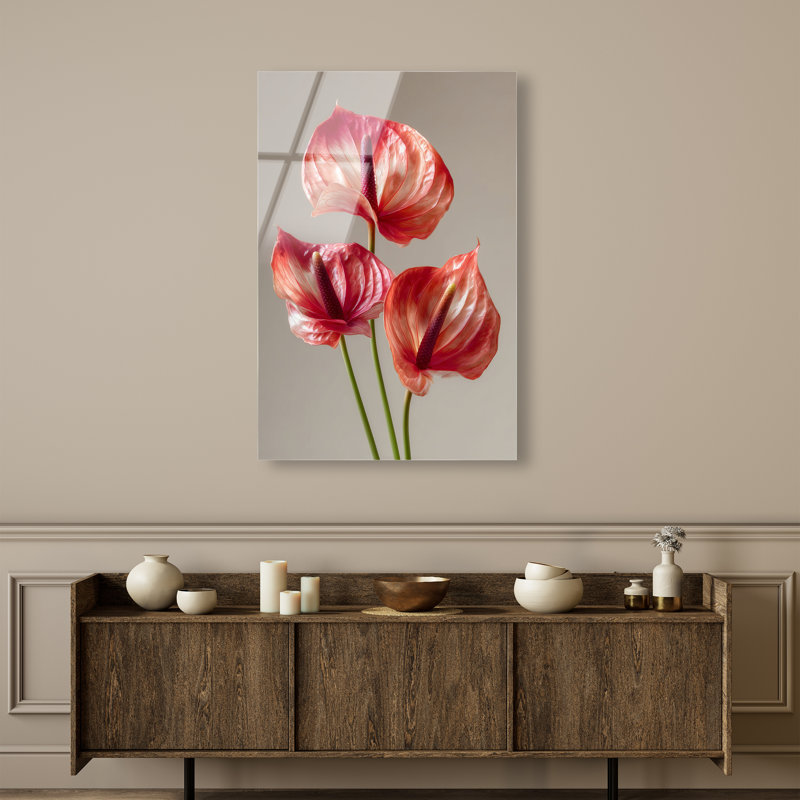 Crimson Silk Veins II Print, 15"H x 10"W, High-Gloss Acrylic Print