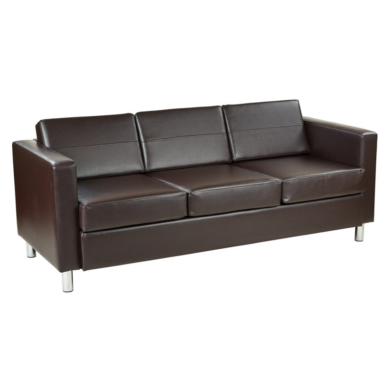 Desantiago Faux Leather 72.5'' Reception Sofa, Espresso
