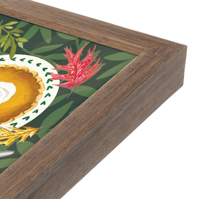 «Happy Thanksgiving Table» par Elizabeth Tyndall, reproduction d'art, L 18 po x H 24 po, Brun, Impression encadrée