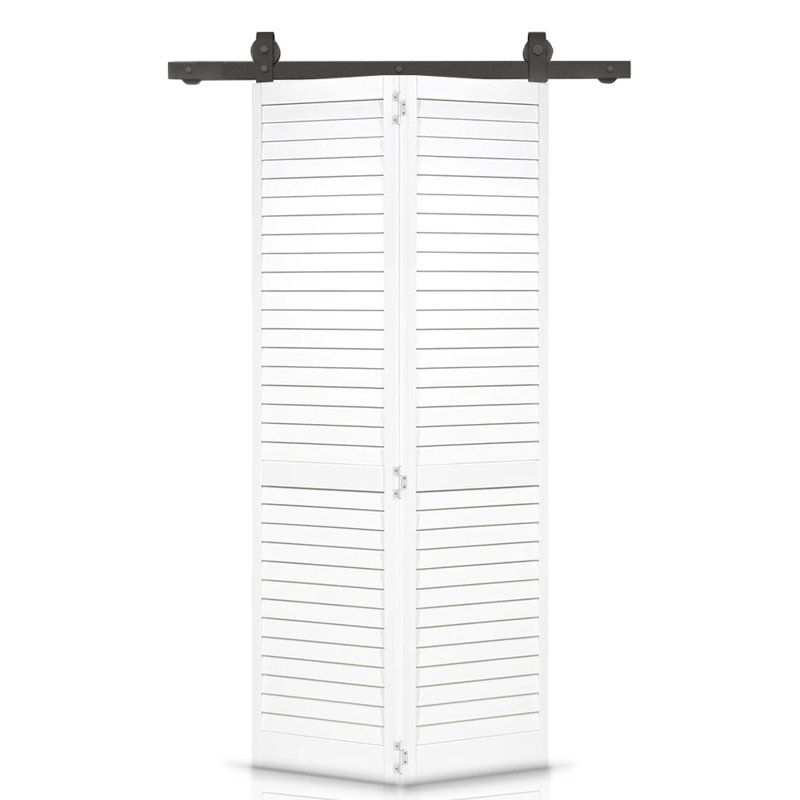 Porte pliante en bois massif 80 po, Blanc, 36 po x 80 po