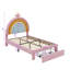 Tiroir de rangement pastel rembourré avec lit plateforme-114328295