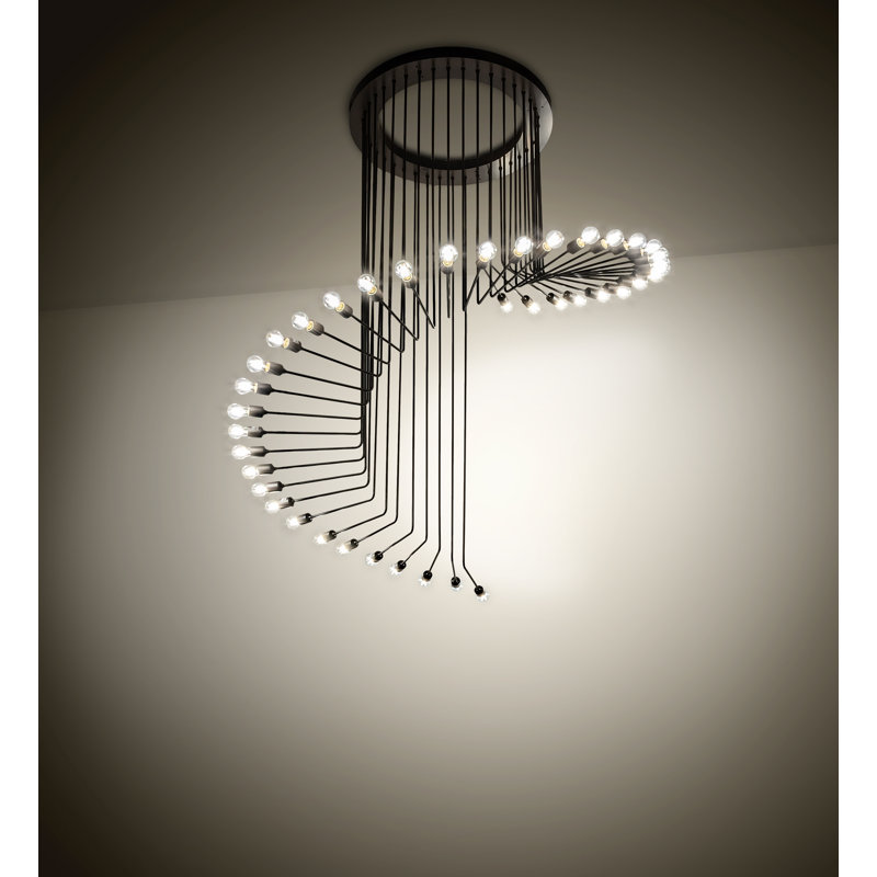 Lustre géométrique unique à 40 lumières