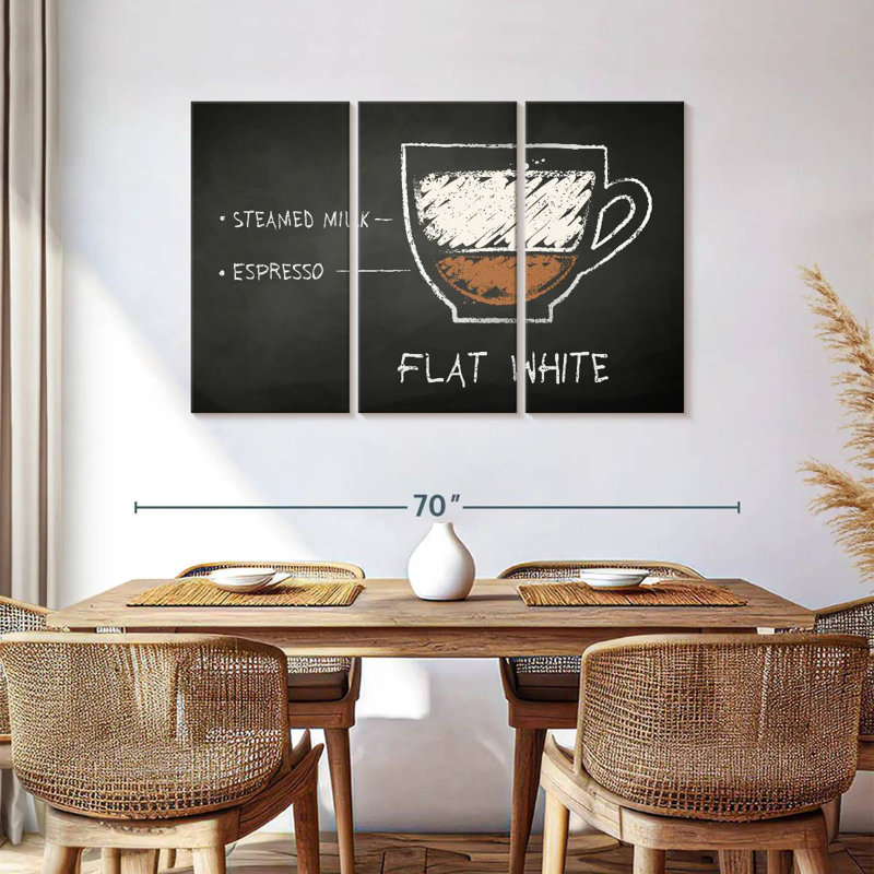 Yarlin Chalkboard Flat White Coffee, 36" H x 57" W