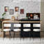 Ensemble de 4 tabourets de bar rembourrés en tissu moderne Teddy-129966769