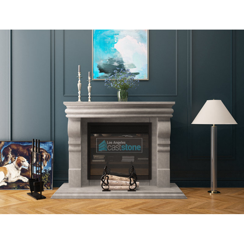 Hamilton Fireplace Surround, Travertine/Gray