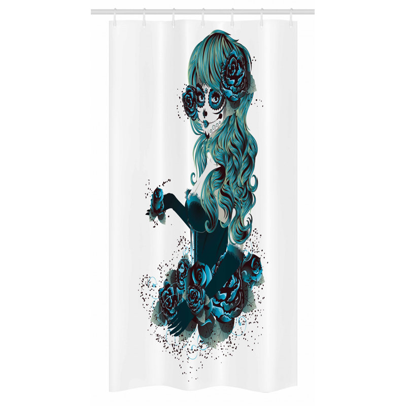Floral Shower Curtain with Hooks Included, 36" W x 72" L
