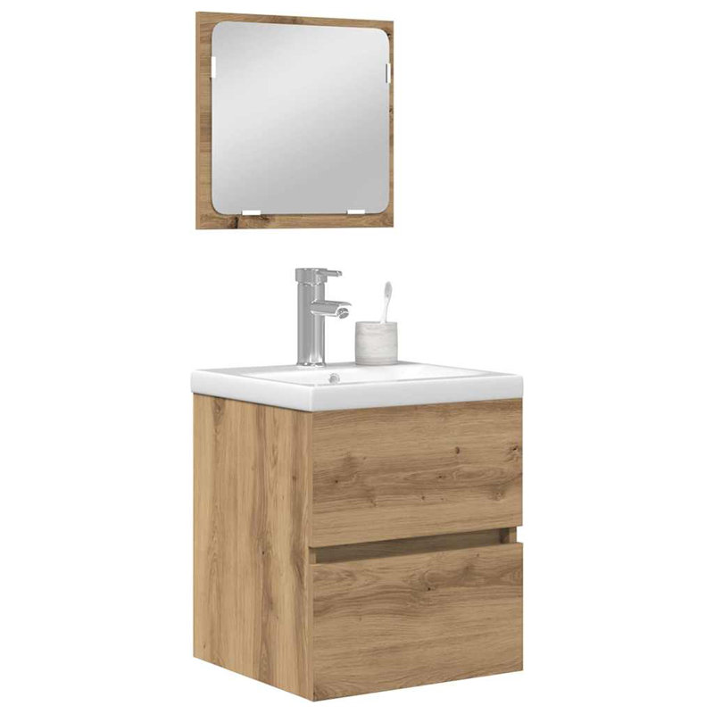 Bathroom Furniture Suite, Black Oak/White