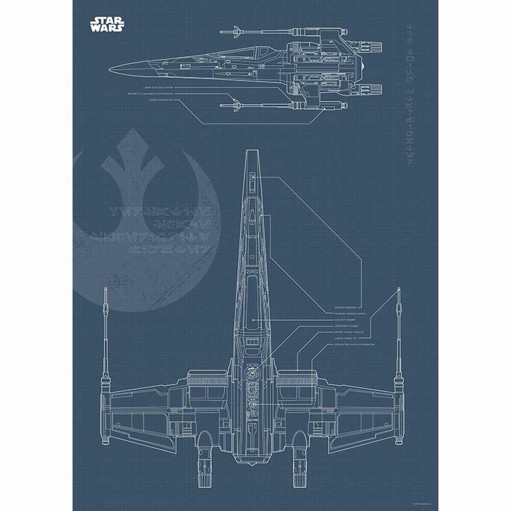 Poster Star Wars Blue X-Wing