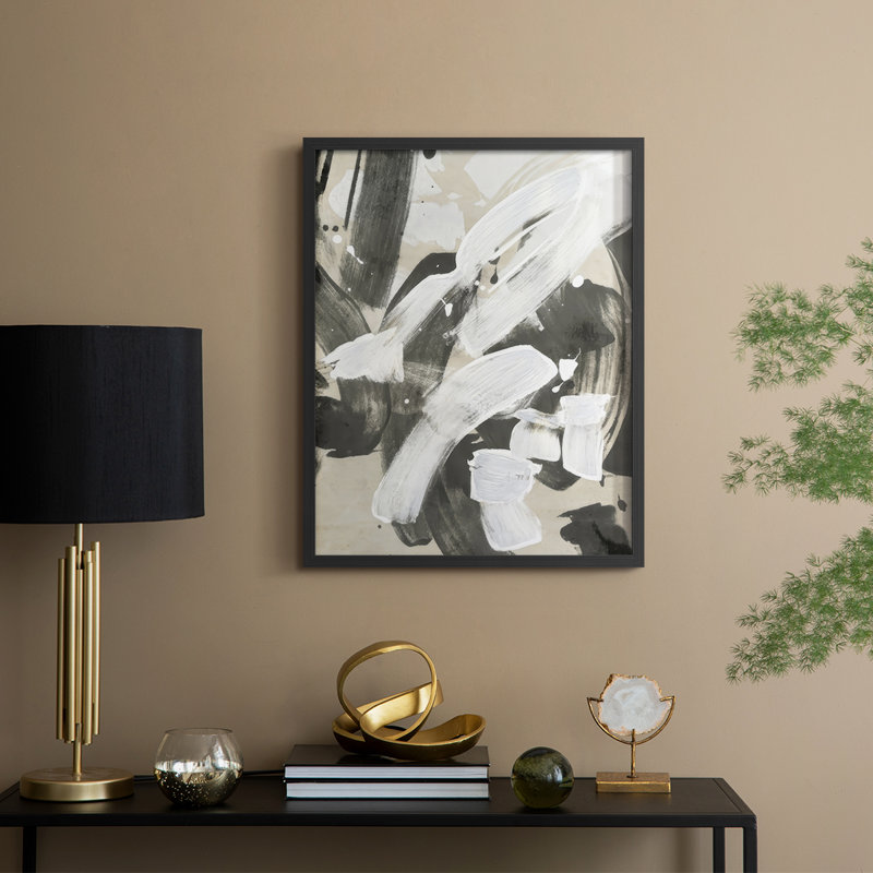 Ink Wash Gesture II Framed Print - Solid Wood
