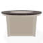 Table de foyer 42 po ronde en polymère rustique avec tablette au propane-109665572