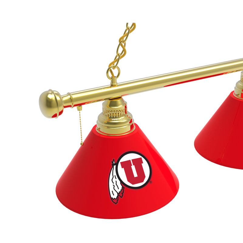 Luminaire suspendu pour îlot de cuisine 3 lumières NCAA, Laiton, Utah Utes