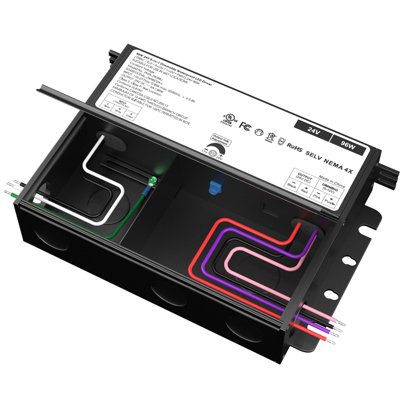 Pilote 96 W 24 V 5-en-1 à intensité variable, transformateur d'alimentation CA à CC 110 à 277 V pour lumières à DEL