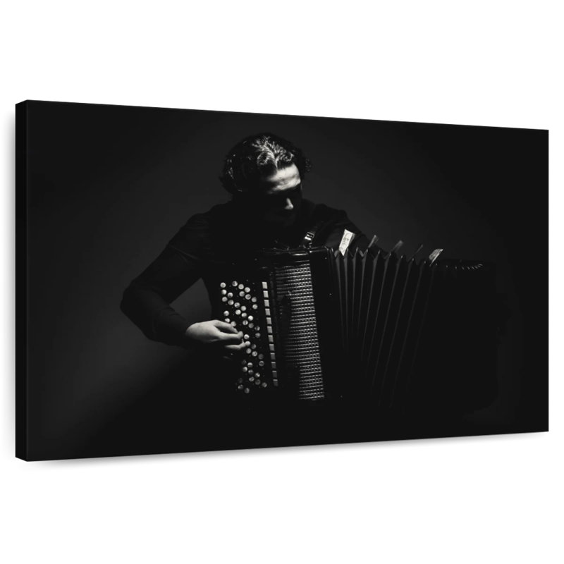Abarca Monochrome Accordion Player, 30" H x 45" W