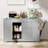 53" Kitchen Island, Tilt Out Trash Can Holder & Solid Wood Top, Breakfast Bar W/3-Layer Side Shelf, Large Storage Cabinet W/Adjustable Shelve-955699977