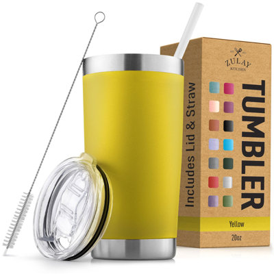 Gobelet en acier inoxydable 20 oz avec couvercle et paille Zulay Kitchen