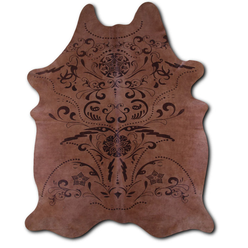 Blinnie Stenciled Print Cowhide Rug