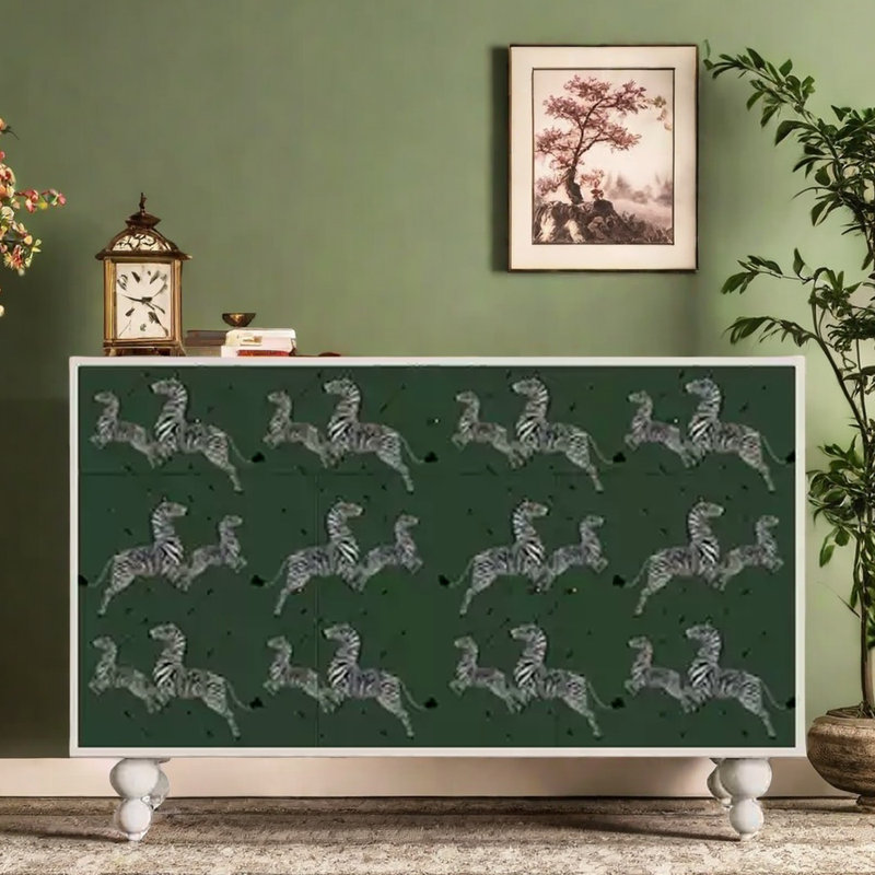 Buffet décoratif Modern, Blanc / Vert