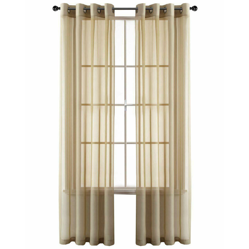 Paire de rideaux semi-transparents avec œillets Buchler, Lin