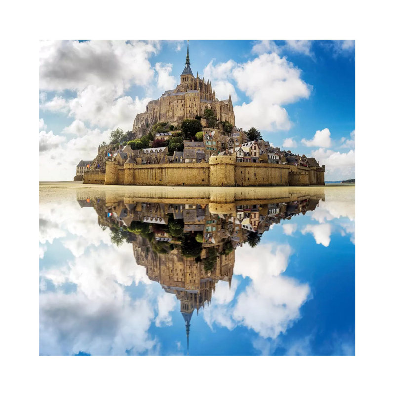Dreamy Reflections Mont St Michel Normandy France by Susanne Kremer - Wrapped Canvas Print, 93.98 cm H x 93.98 cm W