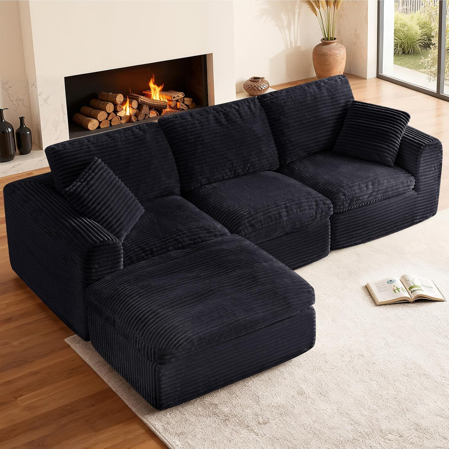 Latitude Run® 108" Cloud Couch for Living Room, Modular Sectional Sofa ...