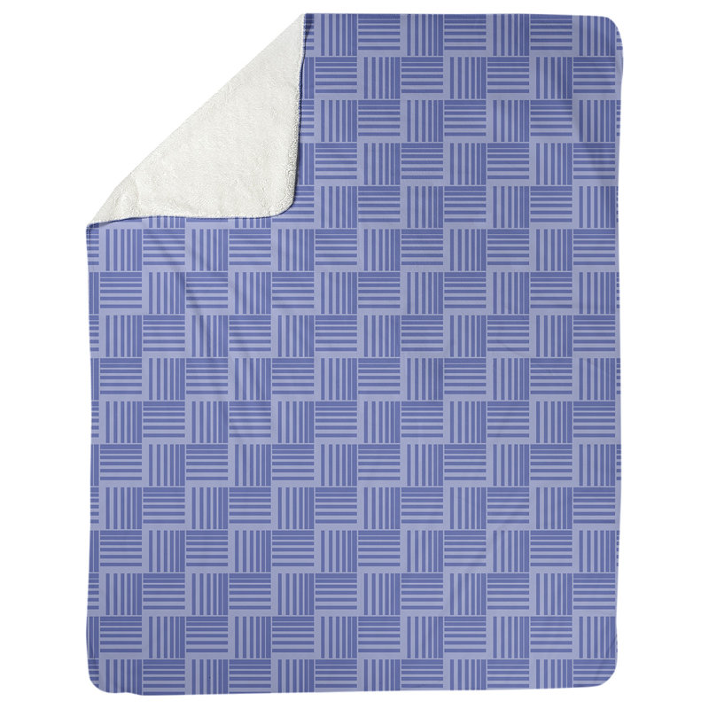 Couverture polaire à rayures classic basketweave, l 50 po x L 60 po, Bleu
