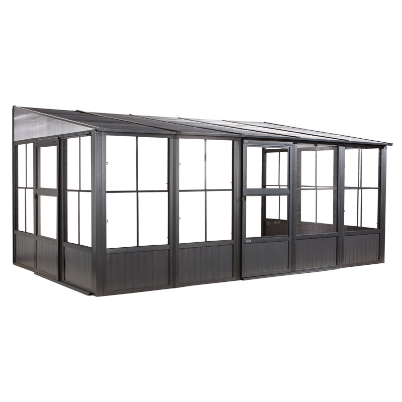 Charleston 10' x 16' Gray Aluminum and Steel Patio Gazebo