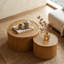 Ensemble de tables basses vintage en rotin avec rangement et fonction gigogne