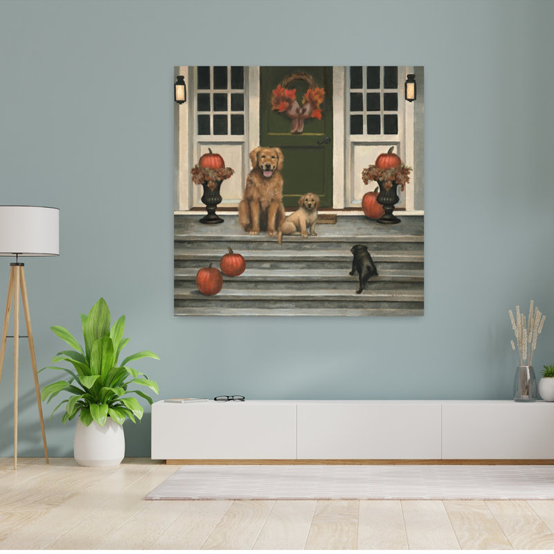 Art contemporain accueillant avec des animaux, H 48 po x l 48 po