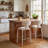 Upholstered Counter Stool with Metal Legs-120358059