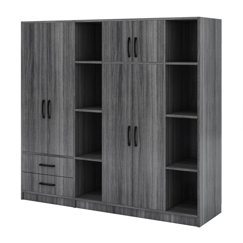 Armoire 6 tiroirs avec tiroirs, Gris
