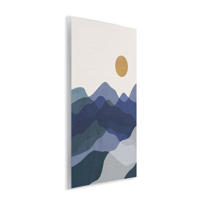 "Blue Layered Mountains", art mural sur bois par JJ Design House LLC, H 15 po x l 10 po