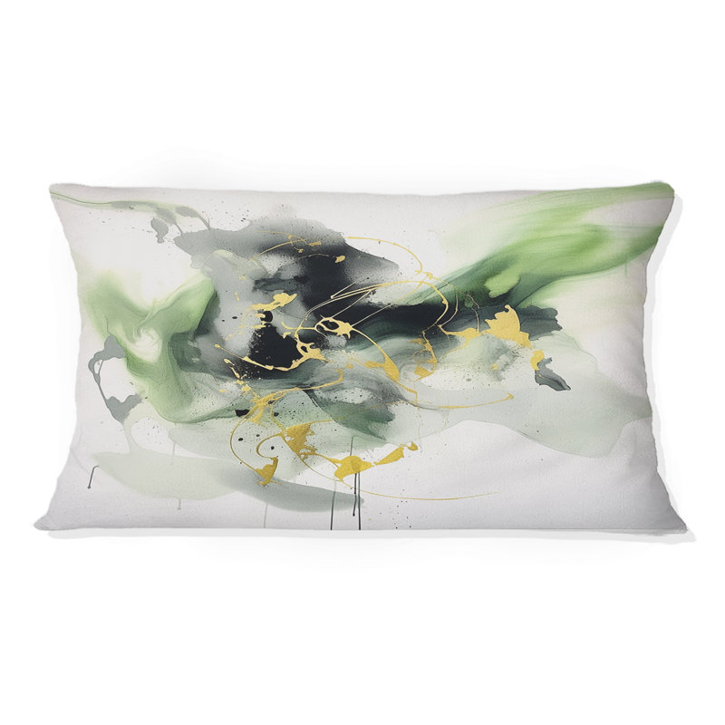 Coussin Green and Black Splash - Fractals