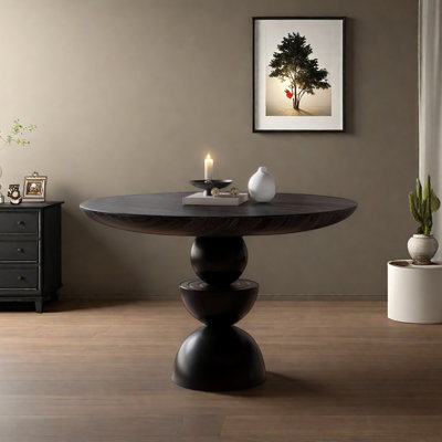 Pure Black Creative Smooth Durable Round Table