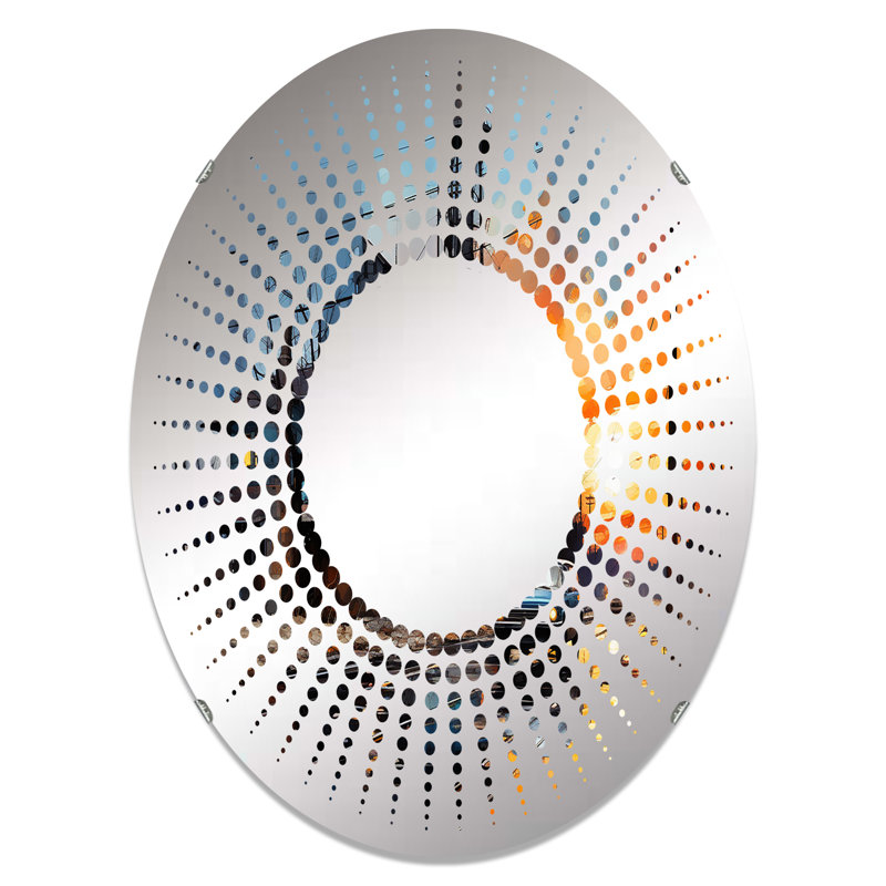 Cobalt contraste usine rues - miroir décoratif Starburst-MIR111588-ovale, 35,4 po x 23,6 po
